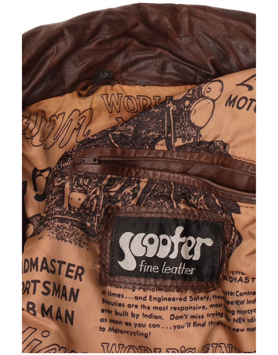 Jaqueta de couro masculina scooter IT 52 XL couro marrom