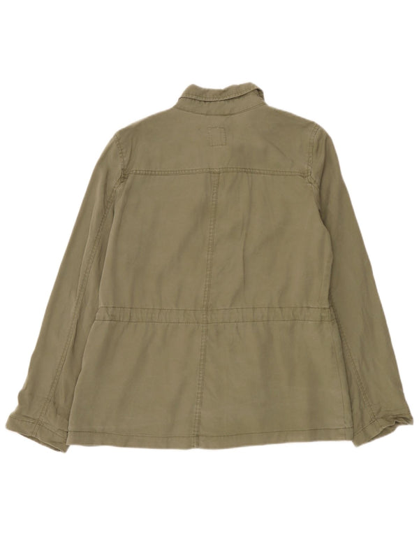 Camisa utilitária feminina Gap UK 14 Medium Khaki Tencel