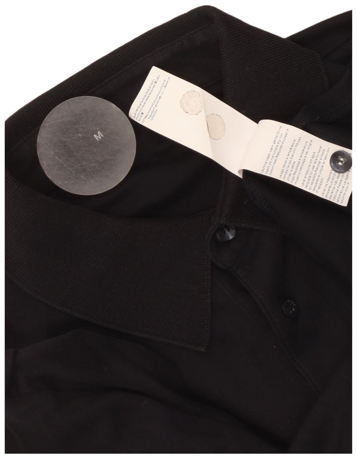 Camisa polo masculina de manga comprida Hugo Boss de algodão preto médio