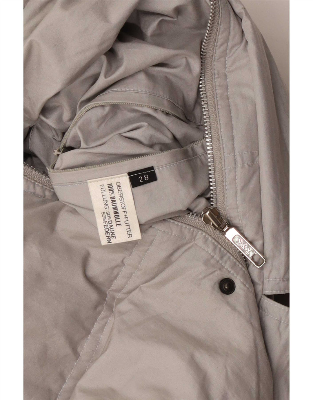 Jaqueta acolchoada masculina vintage UK 44 2XL algodão cinza
