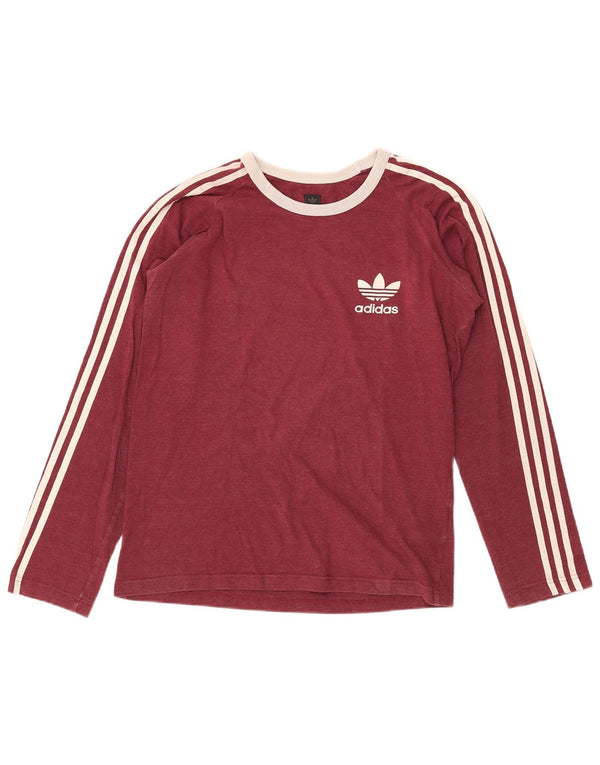 Adidas Mens Top Manga Longa Médio Algodão Borgonha