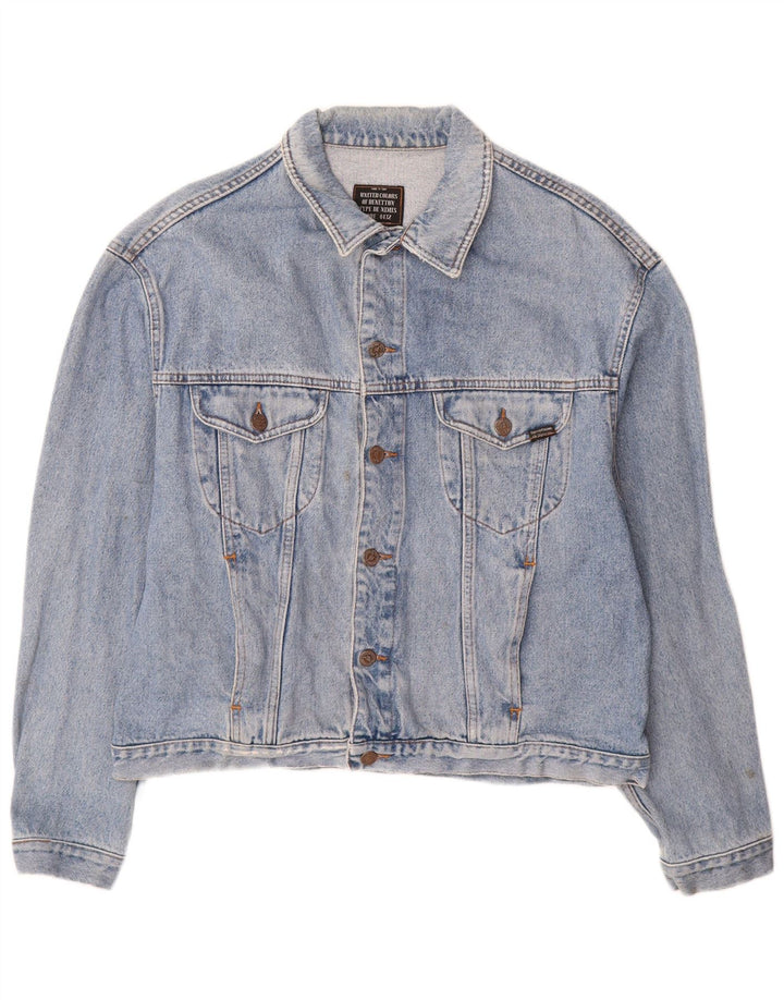 Jaqueta jeans masculina BENETTON IT 52 XL algodão azul