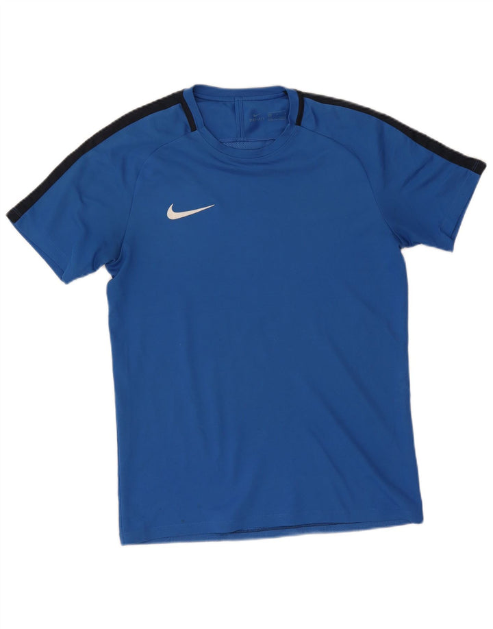 Camiseta masculina Nike Dri Fit Top médio azul colorblock poliéster