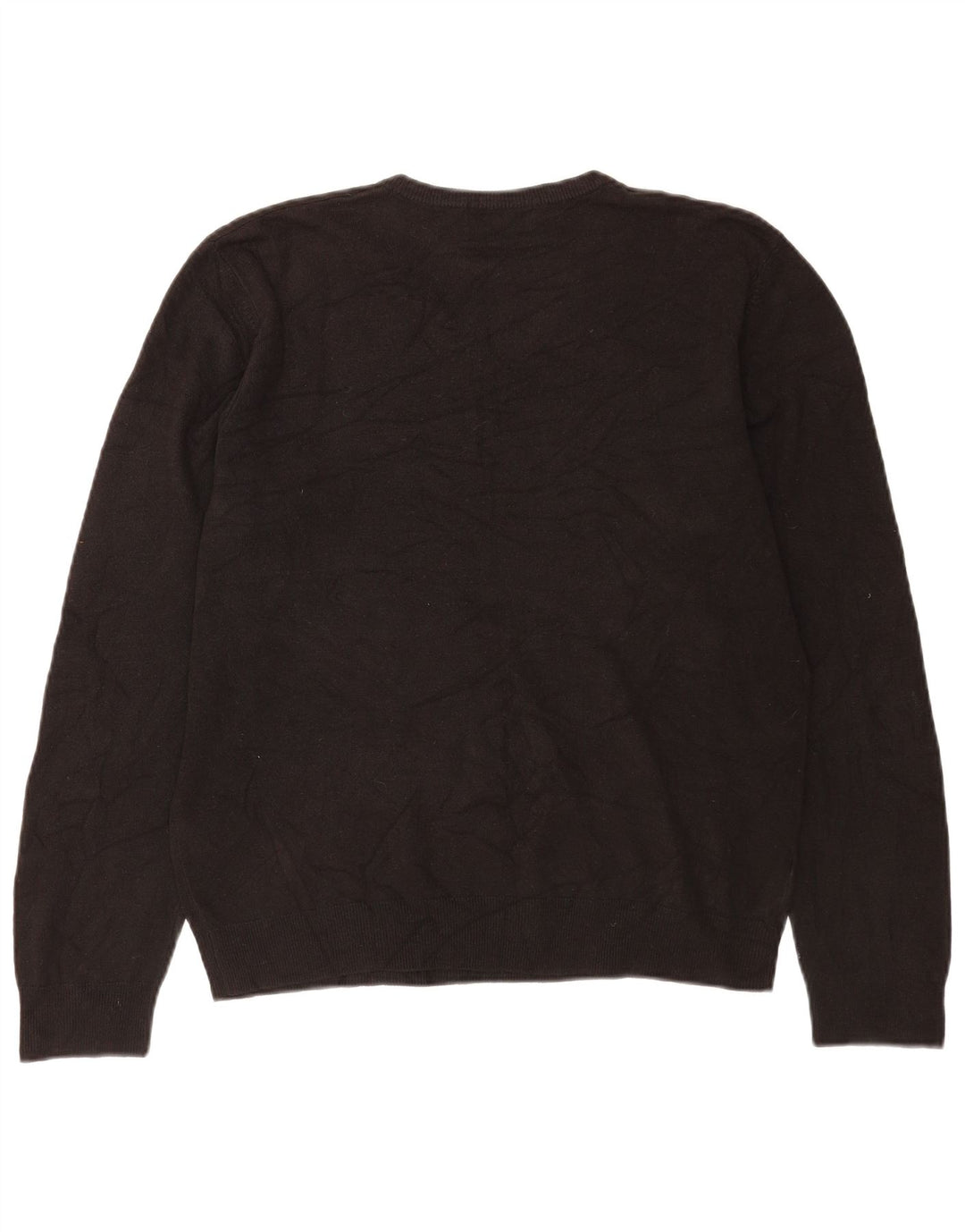 Suéter masculino Marks & Spencer Blue Harbor com decote em V grande acrílico preto