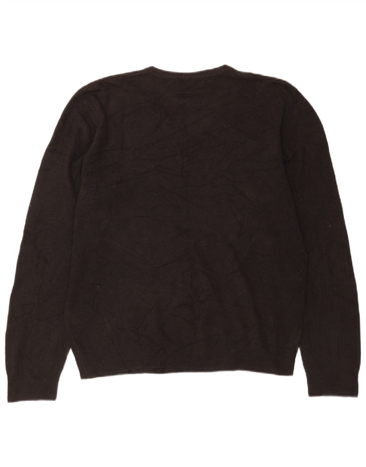 Suéter masculino Marks & Spencer Blue Harbor com decote em V grande acrílico preto