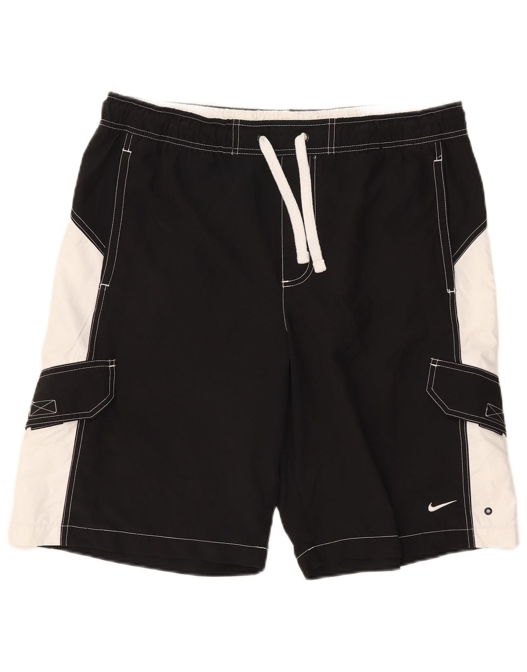 Shorts de natação masculinos Nike grande poliéster colorblock preto