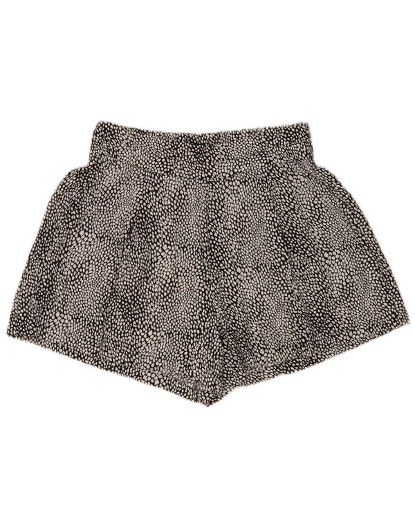Shorts casuais femininos Marks & Spencer Reino Unido 8 pequeno W27 preto estampa animal