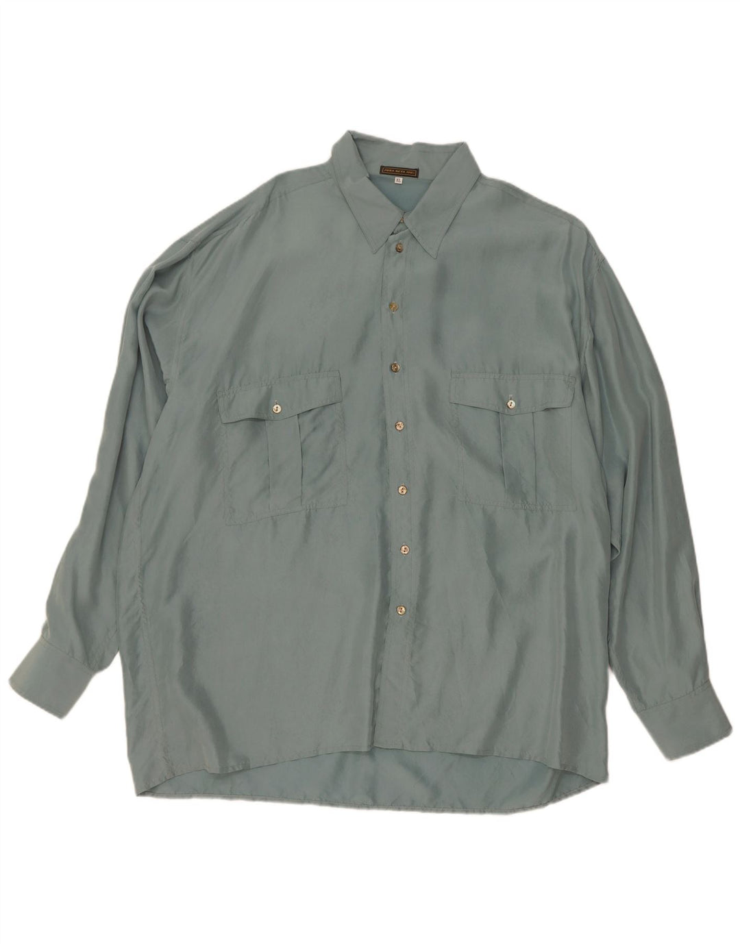 Camisa masculina vintage XL seda verde