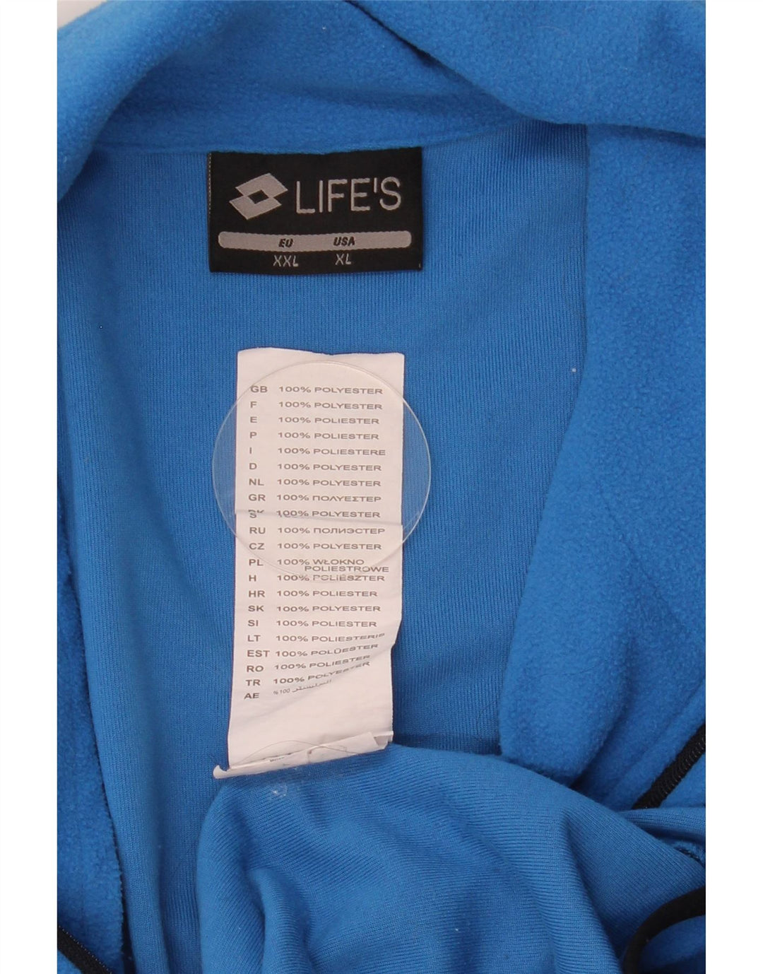 Suéter de lã masculino Lotto com zíper e gola 2XL poliéster azul