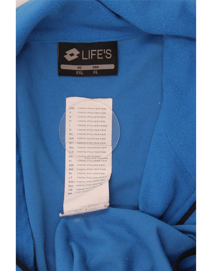 Suéter de lã masculino Lotto com zíper e gola 2XL poliéster azul