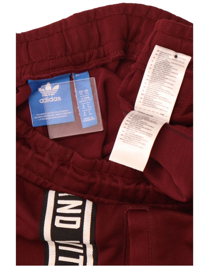 ADIDAS Mens Graphic Tracksuit Calças XL Borgonha Colourblock Poliéster