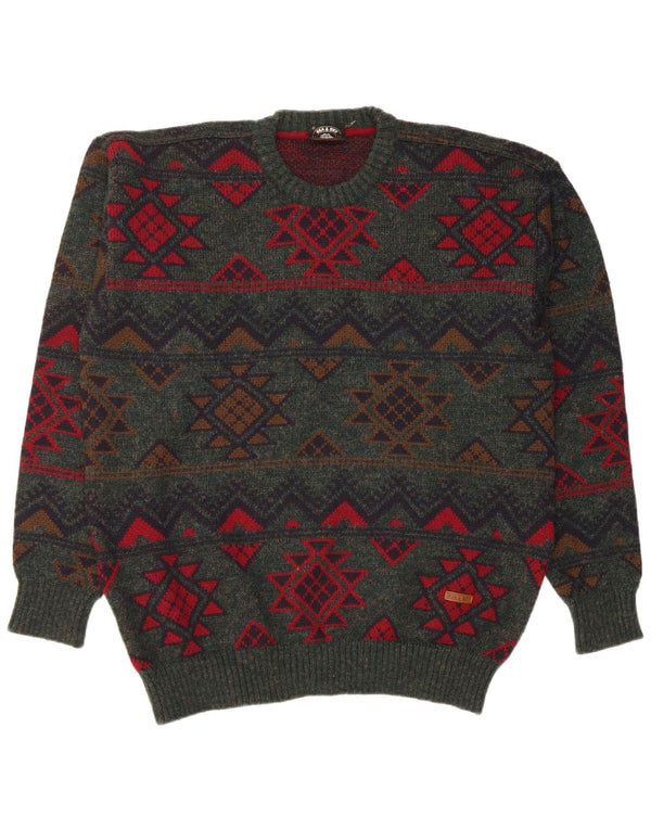 Suéter masculino Sea & Sky Yachting com gola redonda XL verde Fair Isle Wool