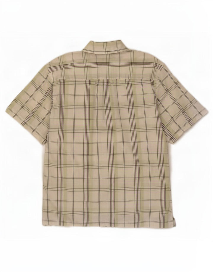 Camisa masculina de manga curta Ben Sherman, algodão xadrez verde grande