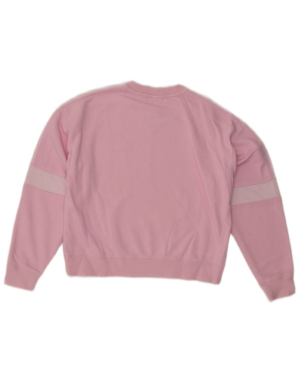 ADIDAS Womens Oversized Sweatshirt Jumper UK 8 Small Pink Colourblock