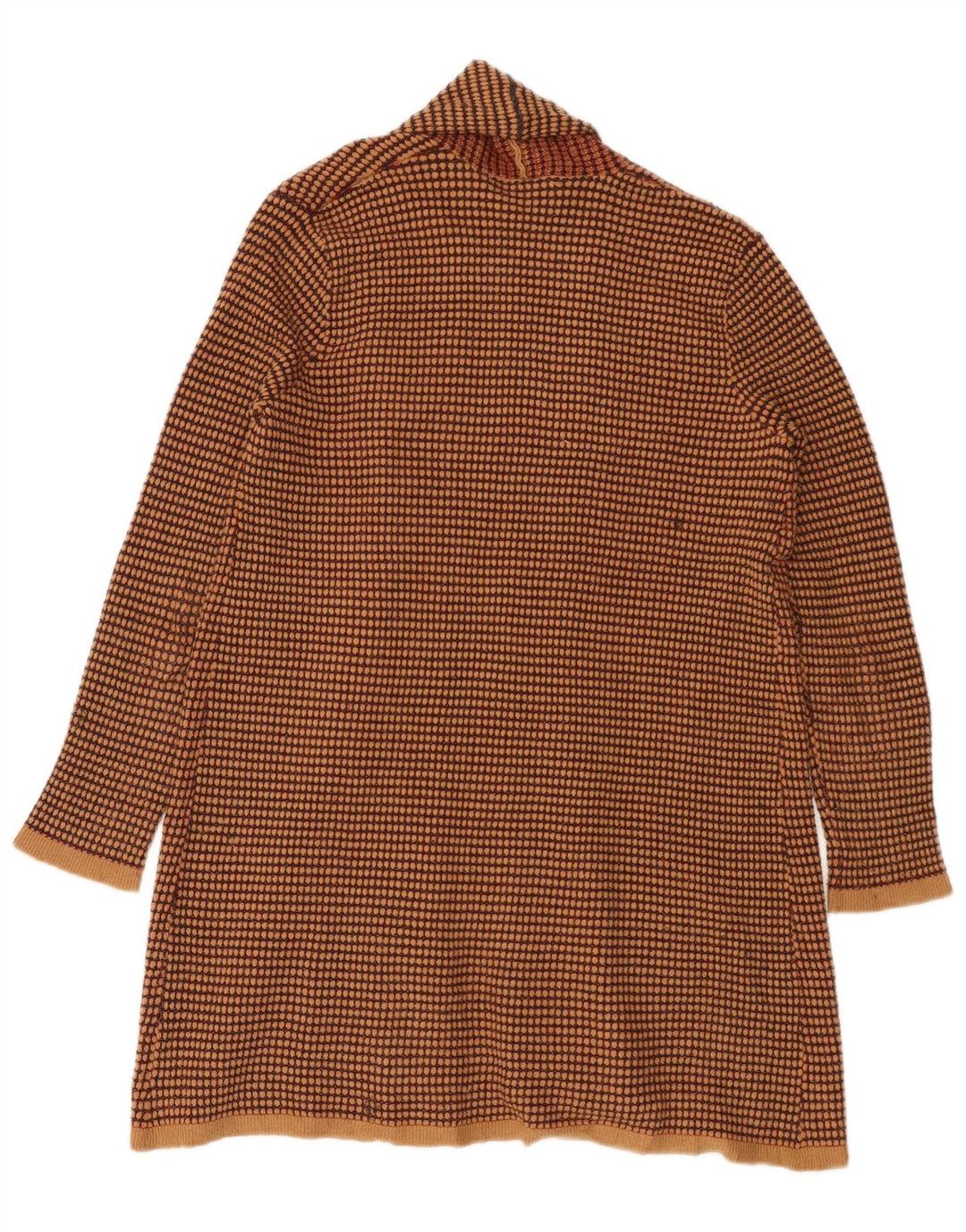 Zara Suéter Cardigan Aberto Feminino Reino Unido 16 Grande Listrado Marrom