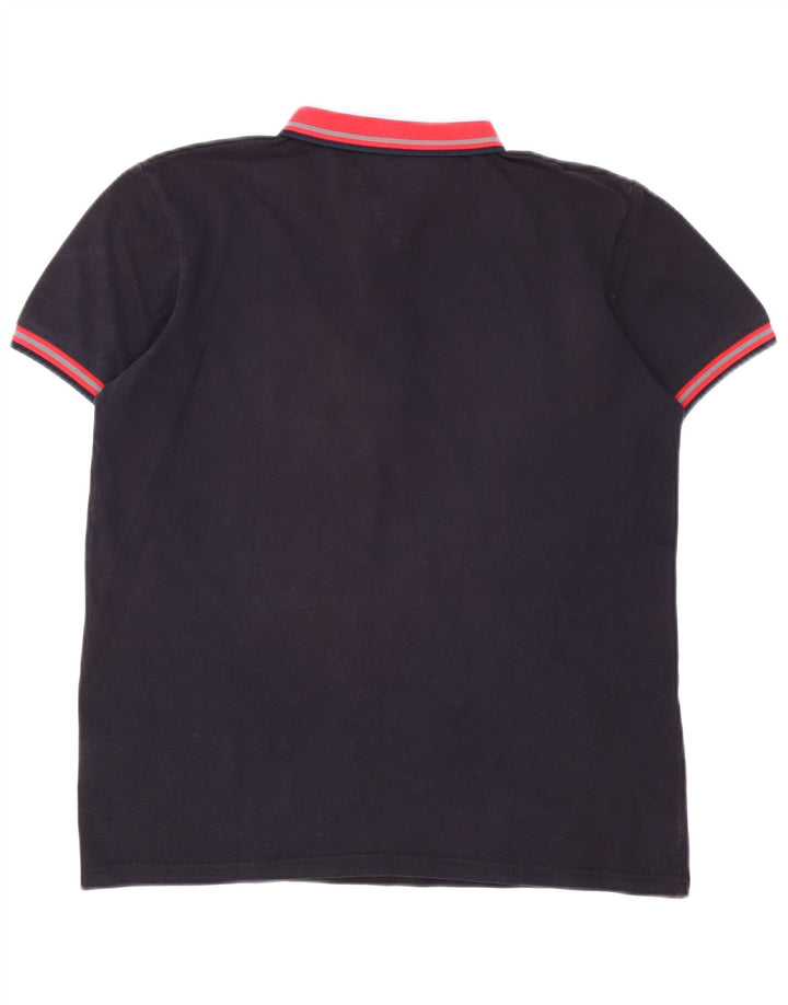 Camisa polo masculina Jeckerson médio azul marinho colorblock algodão