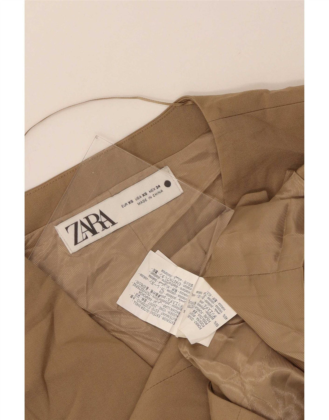 Colete feminino Zara UK 6 XS poliéster bege