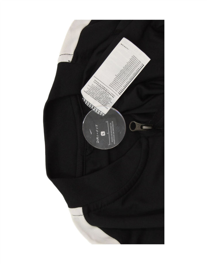 NIKE Masculino Dri Fit Tracksuit Top Jaqueta Grande Preto Colourblock Poliéster