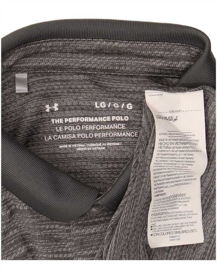 Camisa polo masculina Under Armour grande poliéster manchado cinza