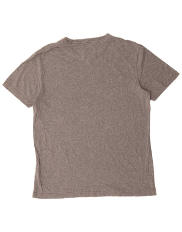 Camiseta masculina Crew Clothing Top algodão cinza médio