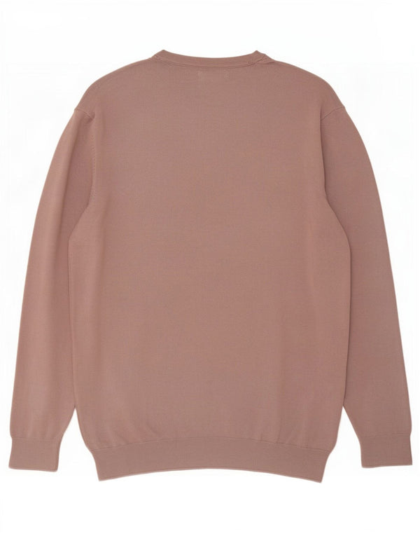 Zara Suéter masculino com gola redonda e viscose marrom médio