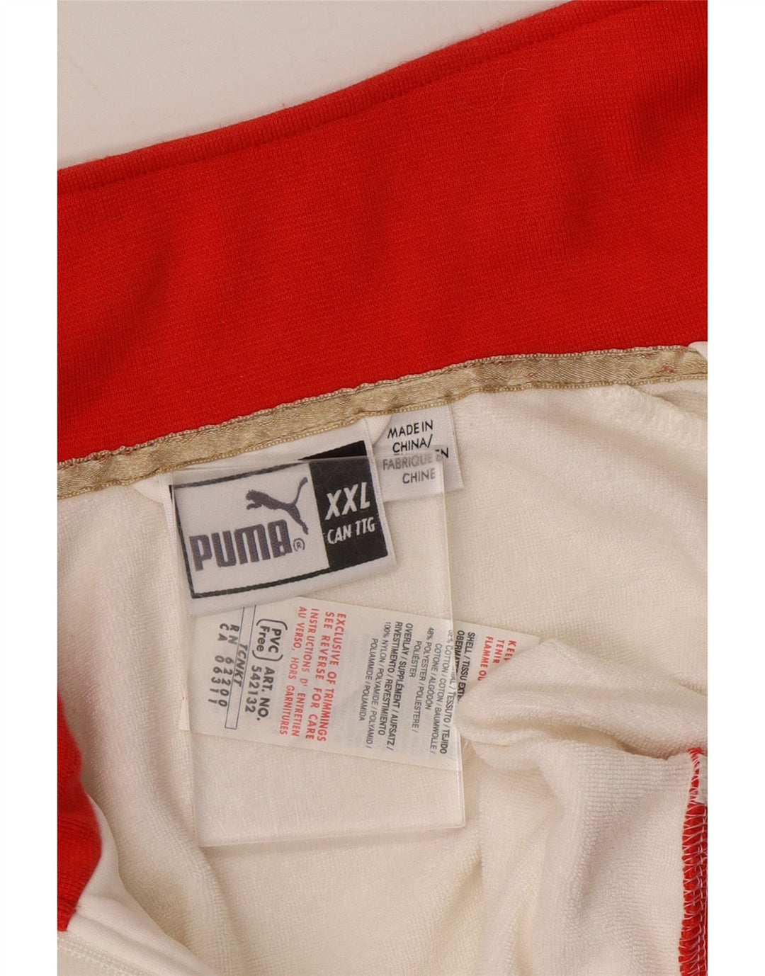 PUMA Womens Tracksuit Top Jacket UK 20 2XL White Colourblock Cotton Vintage Puma and Second-Hand Puma from Messina Hembry 