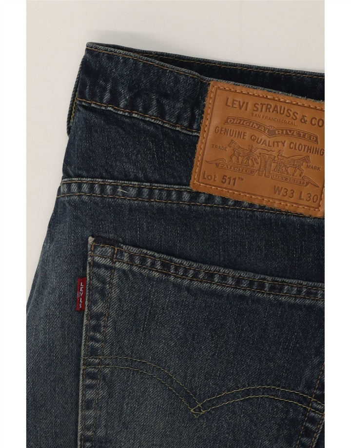 Levi's Masculino 511 Slim Jeans W33 L28 Azul Algodão
