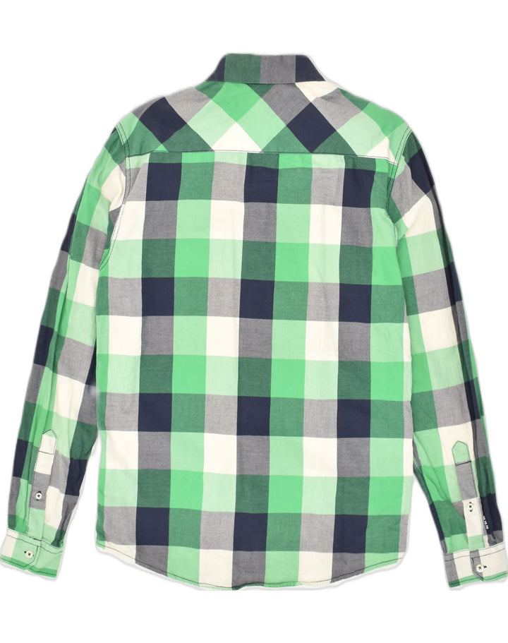 Camisa masculina JACK & JONES algodão xadrez verde médio