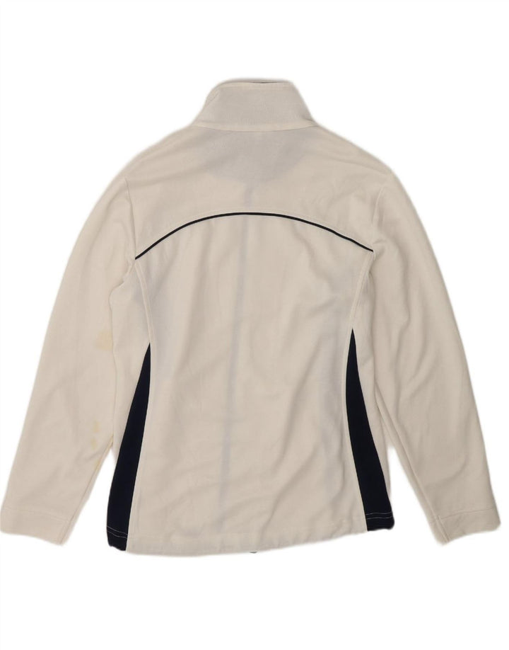 ASICS Womens Tracksuit Top Jacket UK 16 Grande bloco colorido branco