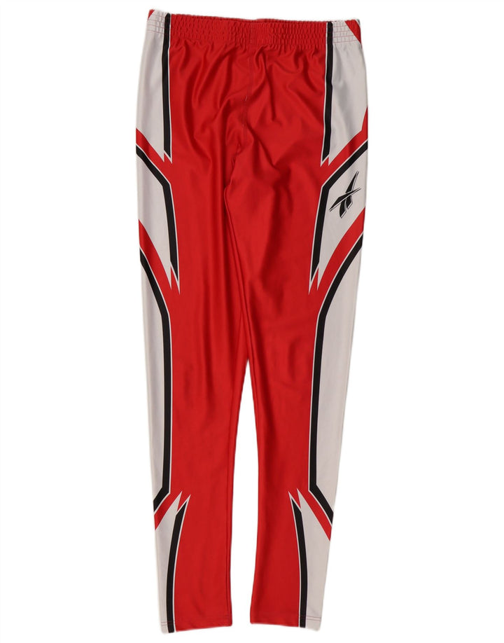 Reebok Mens Treino Calças Pequenas Poliéster Colorblock Vermelho