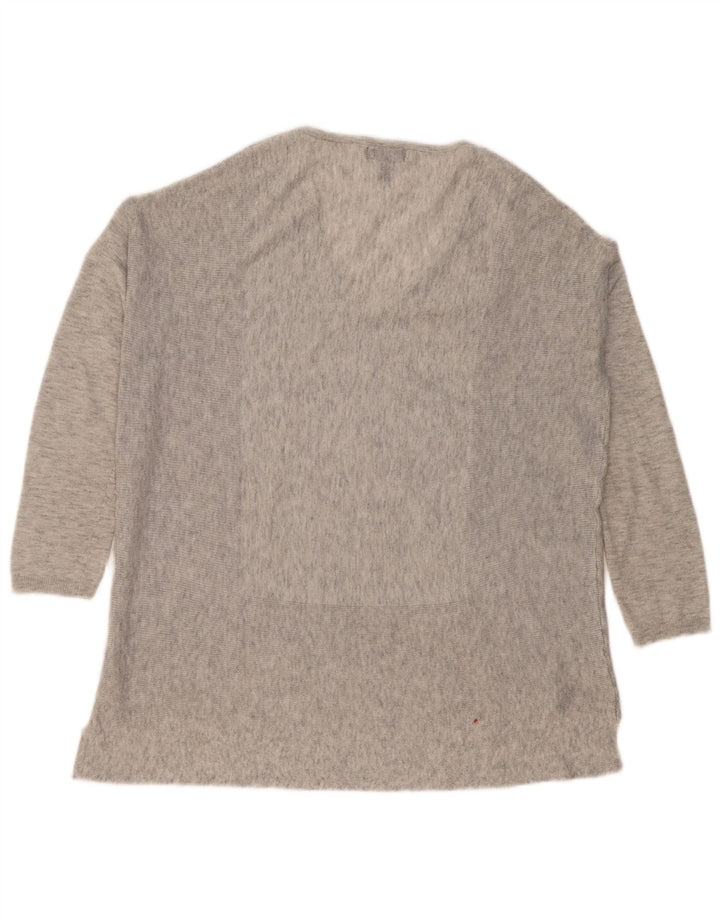Topshop feminino oversized manga comprida UK 6 XS poliéster manchado cinza
