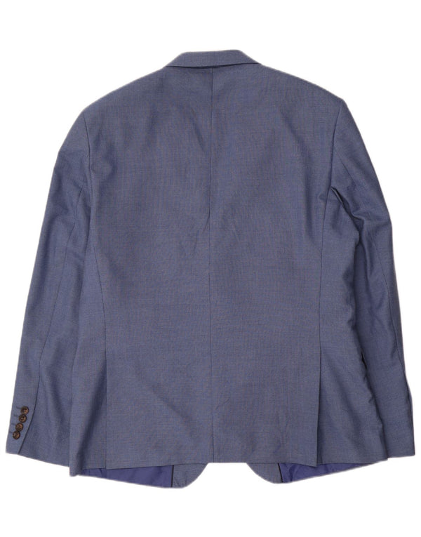 Jaqueta blazer masculina Marks & Spencer sob medida com 2 botões Reino Unido 42 grande azul