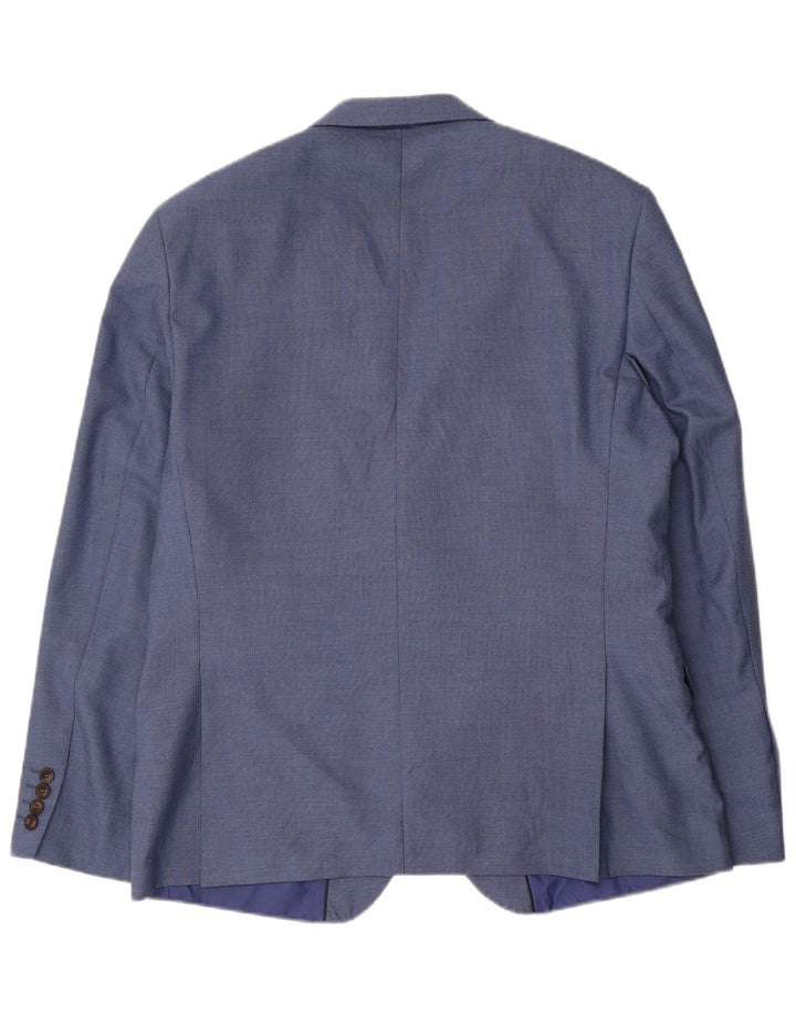 Jaqueta blazer masculina Marks & Spencer sob medida com 2 botões Reino Unido 42 grande azul