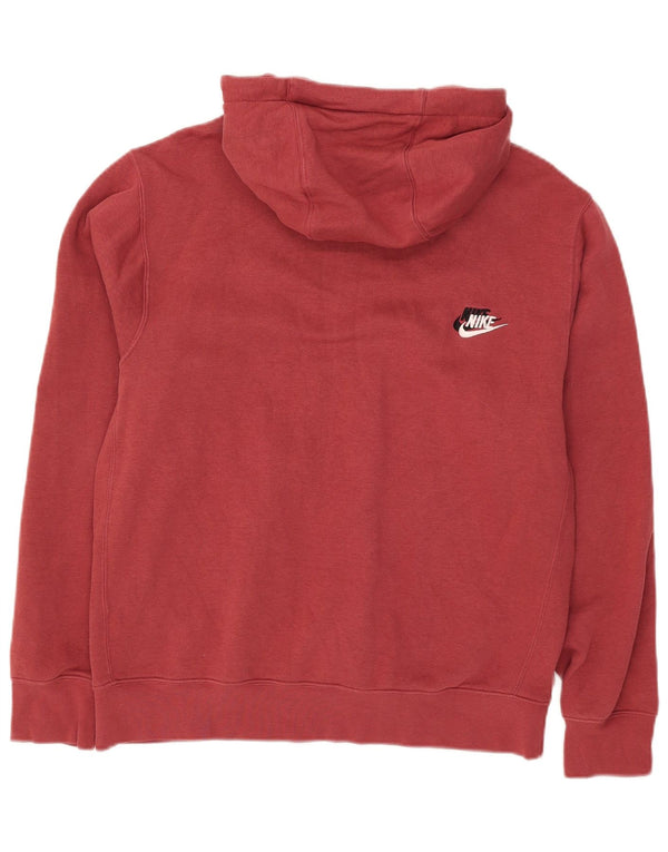 Nike Mens Hoodie Jumper Médio Algodão Vermelho