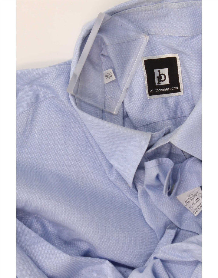 Camisa masculina Roccobarocco tamanho 45 18 2XL algodão azul