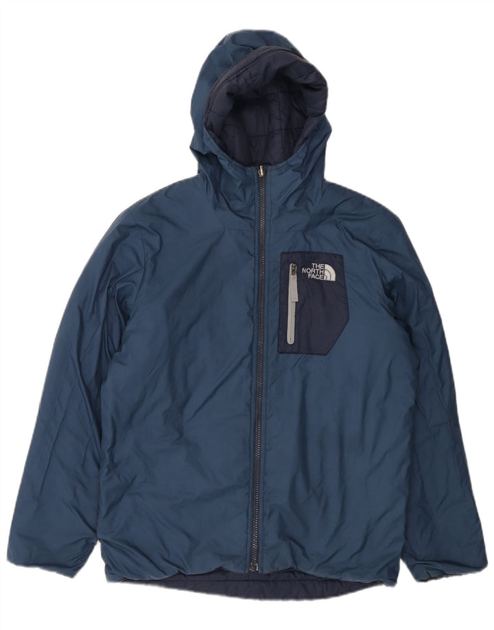 Jaqueta acolchoada com capuz para meninos THE NORTH FACE 11-12 anos grande azul marinho