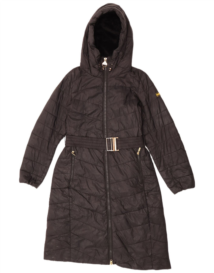Jaqueta feminina acolchoada com capuz Barbour tamanho 12 poliamida preta