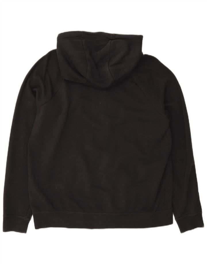 Suéter masculino Nike com capuz e zíper médio preto algodão