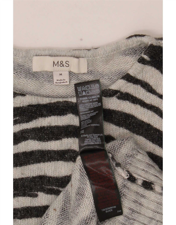Suéter feminino Marks & Spencer com gola redonda Reino Unido 14 médio preto