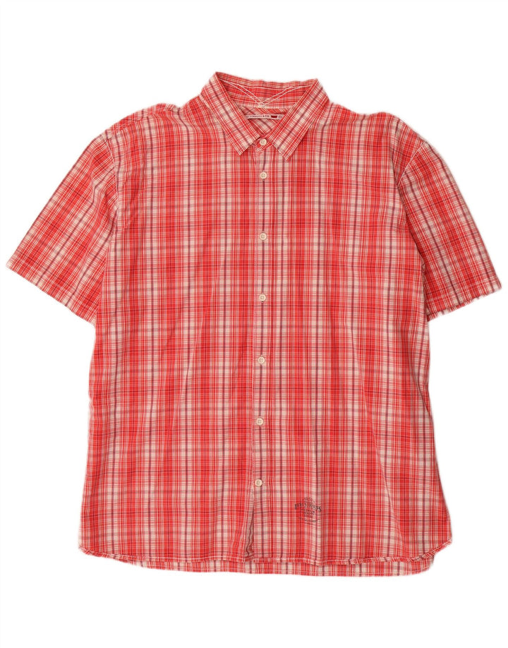 Camisa masculina de manga curta Levi's Denizen 2XL algodão xadrez vermelho