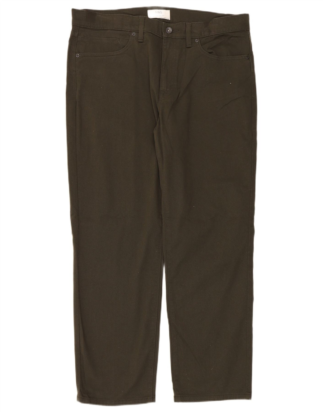 Jeans retos masculinos Marks & Spencer W36 L29 algodão cáqui