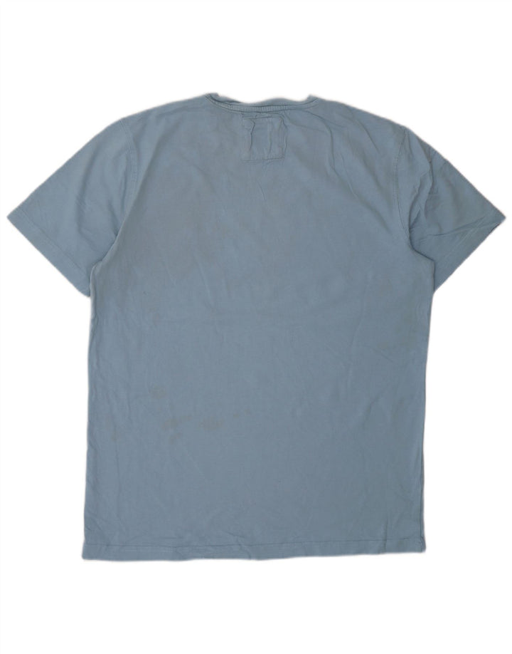 Camiseta masculina Crew Clothing Top algodão azul médio