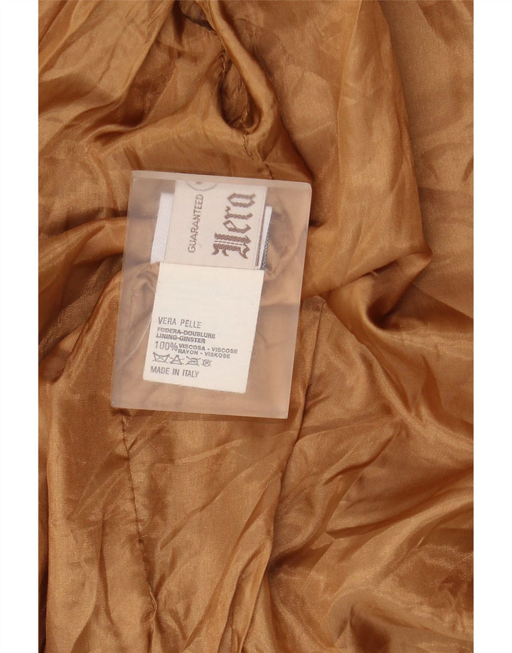 Jaqueta de camurça de couro masculina vintage IT 56 3XL couro marrom
