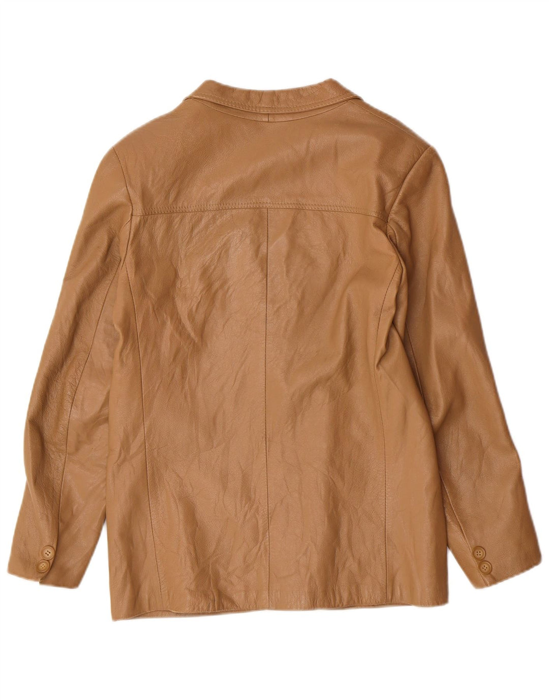 Jaqueta blazer feminina vintage com 2 botões IT 44 couro bege médio clássico