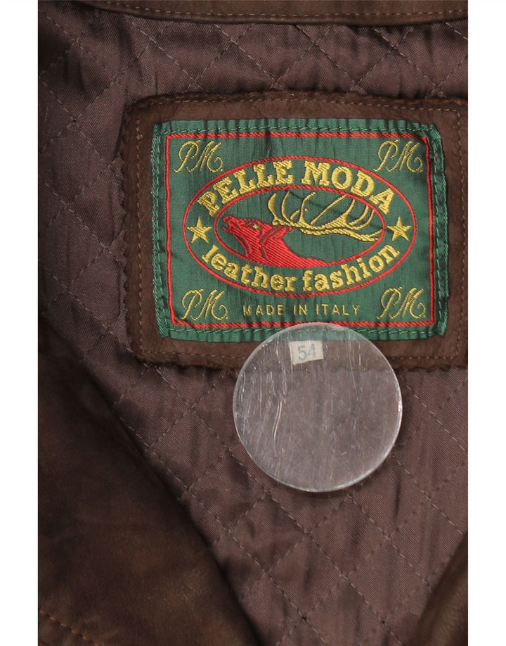 Jaqueta de couro masculina Pelle Moda IT 54 2XL couro marrom