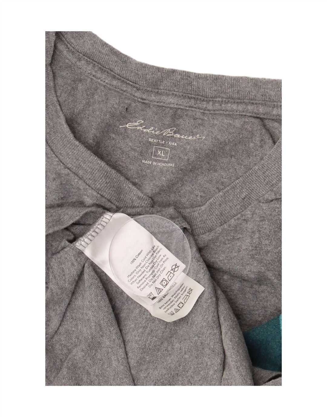 EDDIE BAUER Camiseta gráfica masculina Top XL algodão cinza