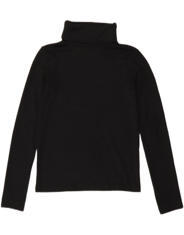 Zara Suéter feminino com gola redonda e gola alta Reino Unido 12 médio preto