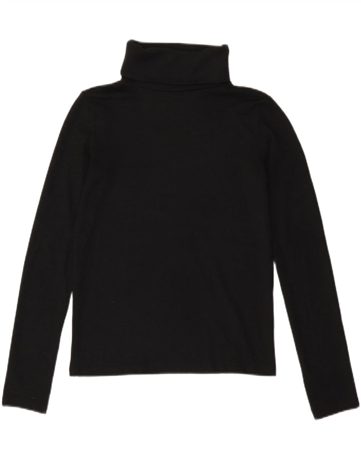 Zara Suéter feminino com gola redonda e gola alta Reino Unido 12 médio preto