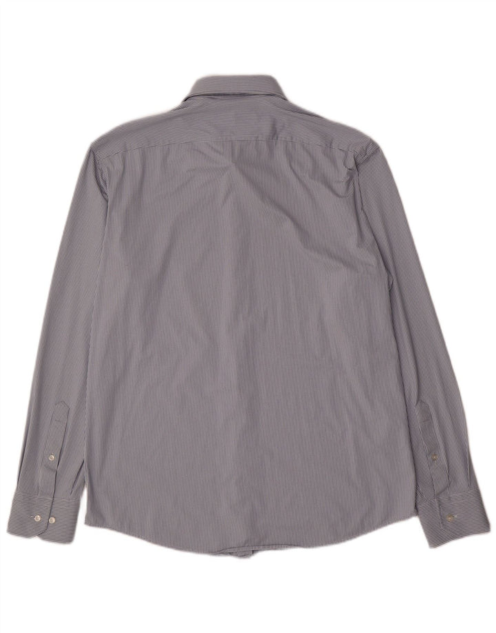 Camisa masculina Hugo Boss Regular Fit tamanho 41 16 grande poliamida manchada azul