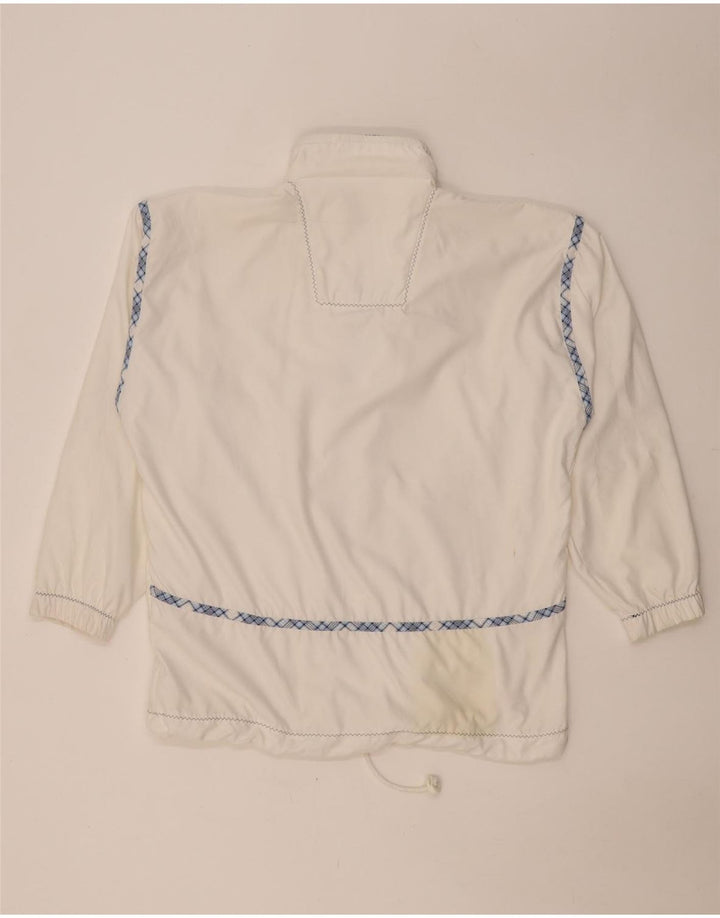 Sergio Tacchini moletom feminino oversized gráfico completo US 10 grande branco